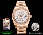 AR Factory Rolex Sky-Dweller 42mm 9002 Movement White Face Rose Gold Oyster Band Watch